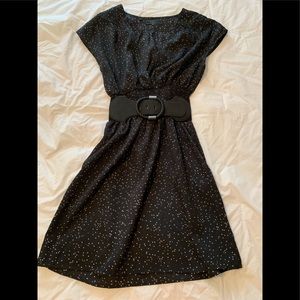 Guess Polka Dot Midi Belted Dress